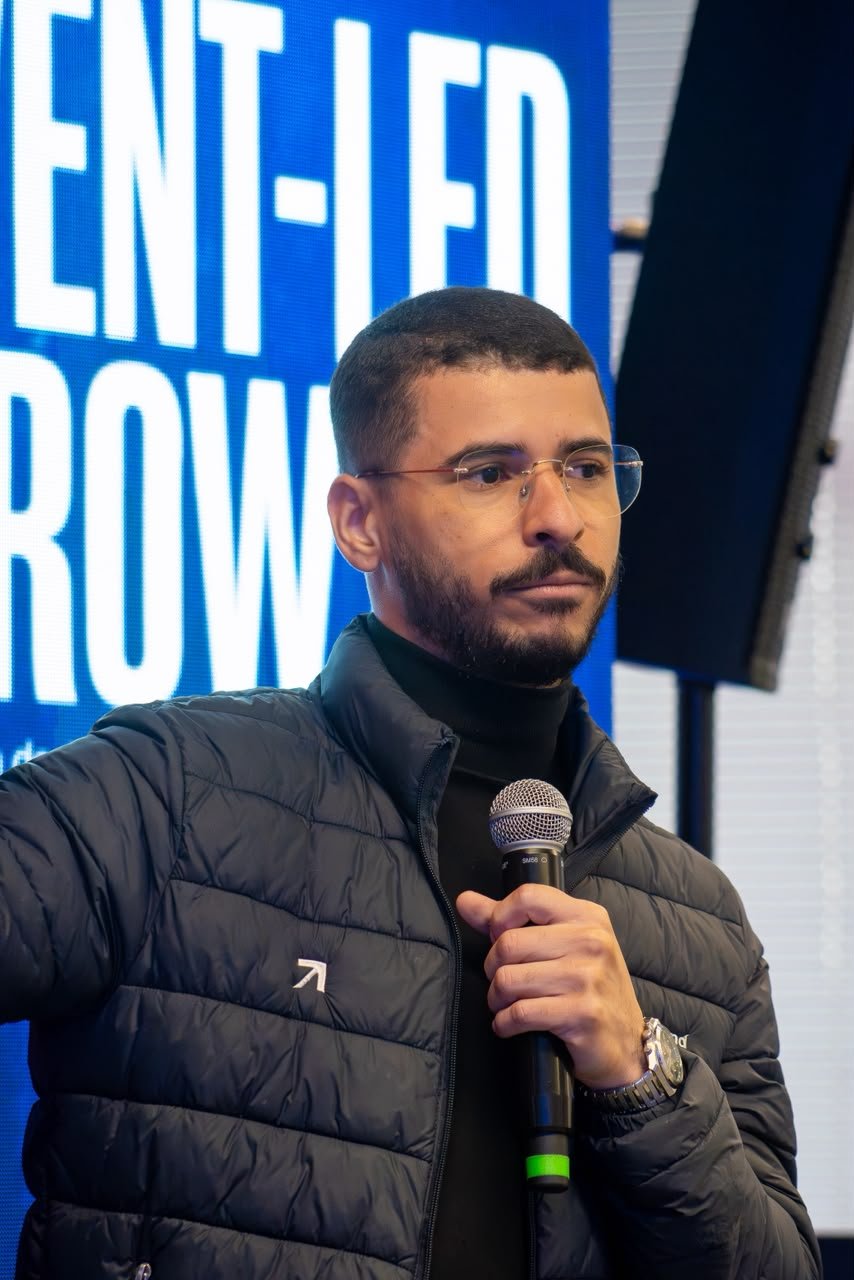 Bruno Berrios no palco do Event-Led Growth